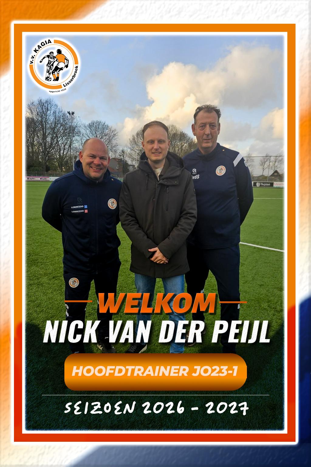 Nieuwe trainer Kagia O23-1: Nick van der Peijl
